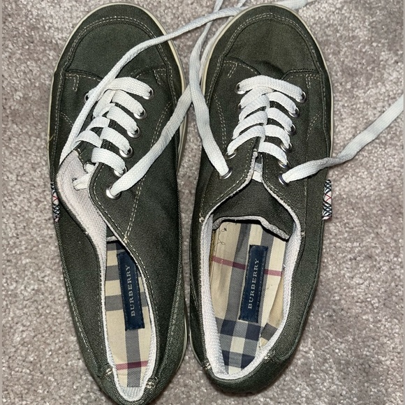 Authentic Vintage BURBERRY Sneakers-Army Green-Size 37 - Picture 2 of 6